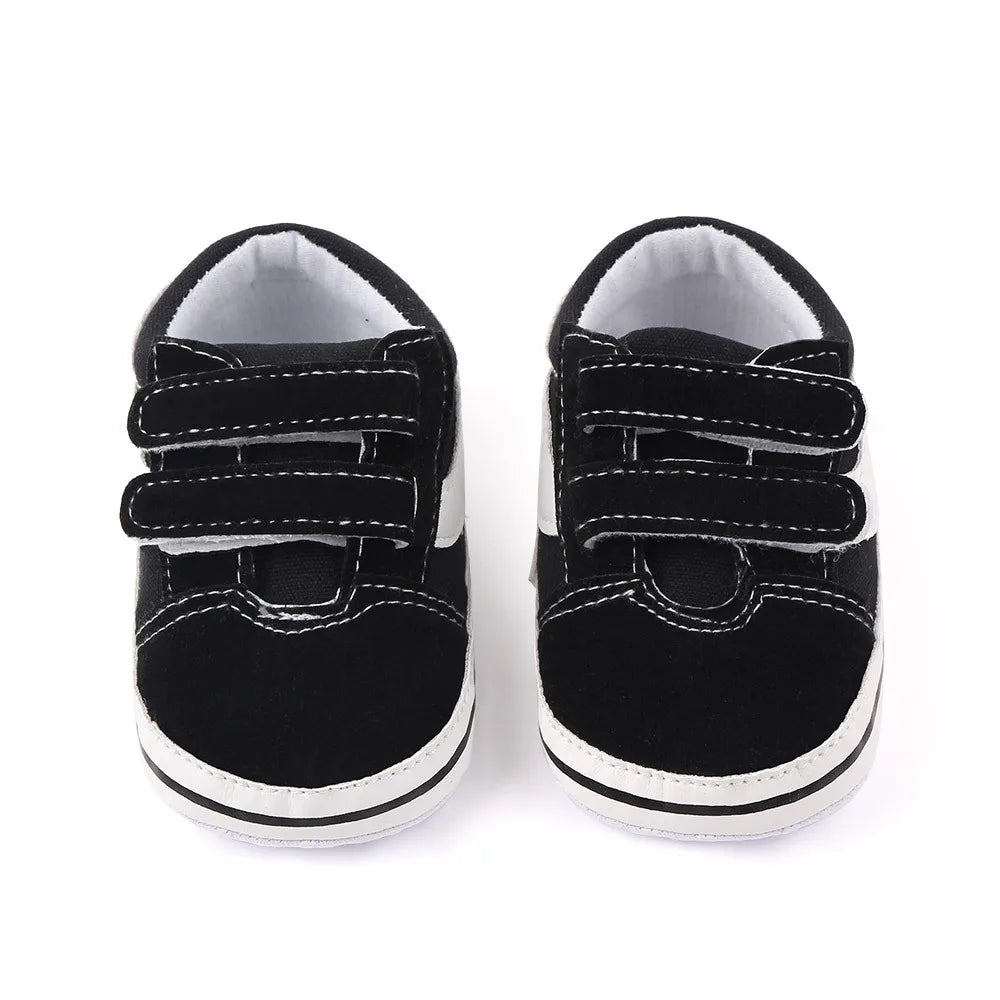 Newborn Baby Boys Shoes Pre-Walker Soft Sole Pram Shoes Canvas Sneakers Trainers