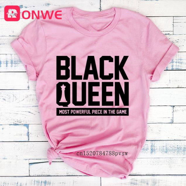 African Lady Women Tee Black Girl History Month T-shirt Melanin Top-tee shirt-Top Super Deals-P6028f-Pink-M-Free Item Online