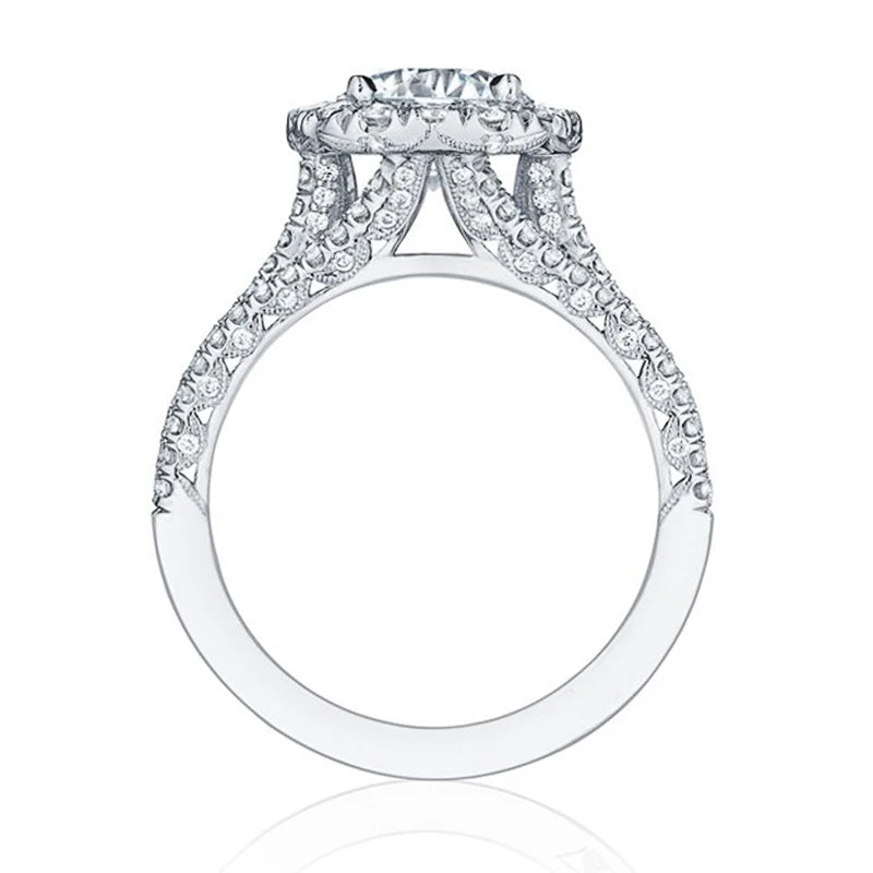 Women Rings with Brilliant Cubic Zirconia Luxury Engagement band