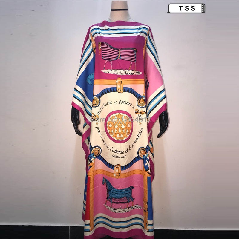 Silk Kaftan Maxi dresses Loose Bohemian kaftan long dress