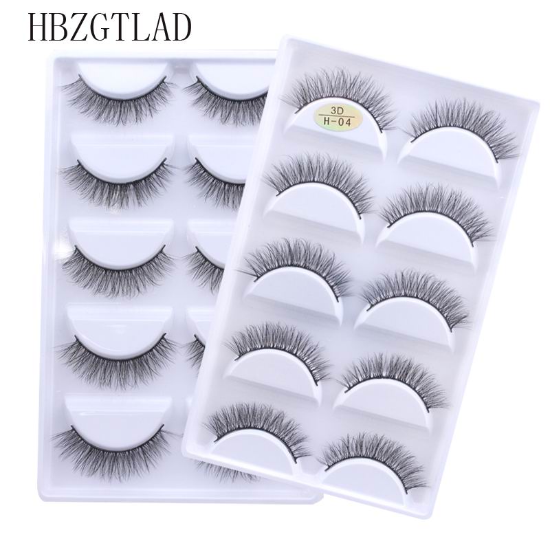 New Full 5 Pairs one box 3D Mink Hair False Eyelashes Natural Thick Long Eye Lashes Wispy Makeup Beauty Extension Tools H13