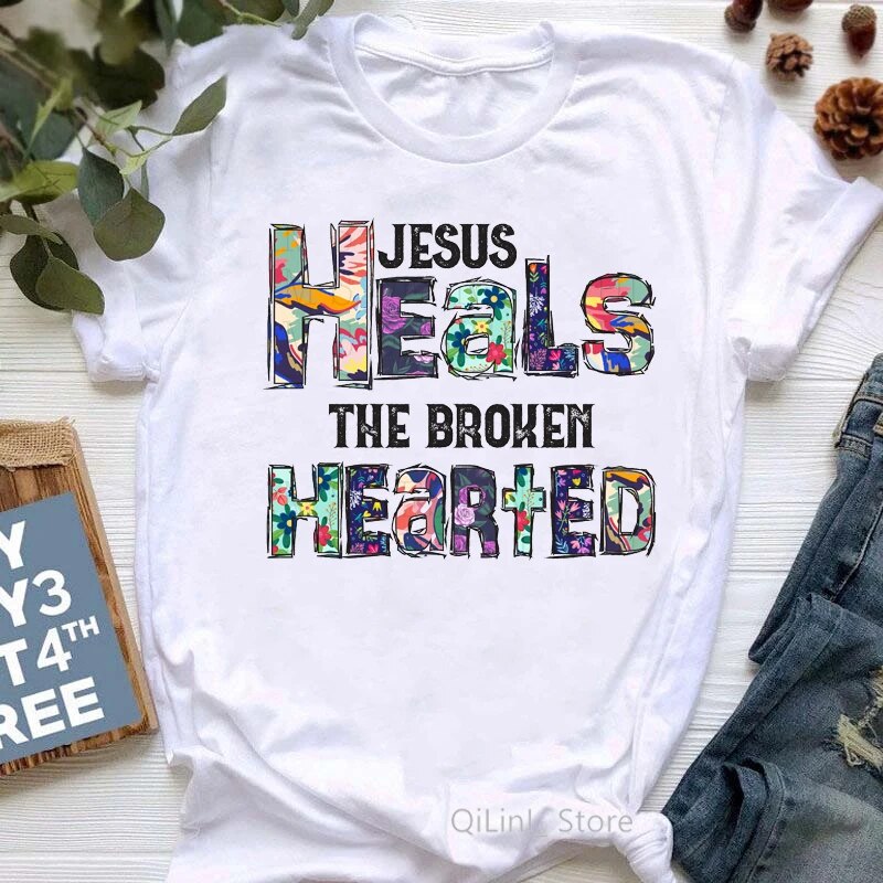 All My Hope Is In Jesus Graphic Print T-Shirt Women