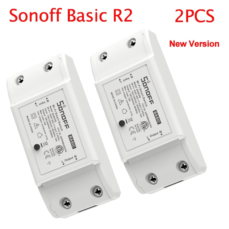 Sonoff Basic R2 Smart Home Wifi Switch Wireless Remote Control Light Timer Switch DIY Modules via Ewelink APP Work with Alexa