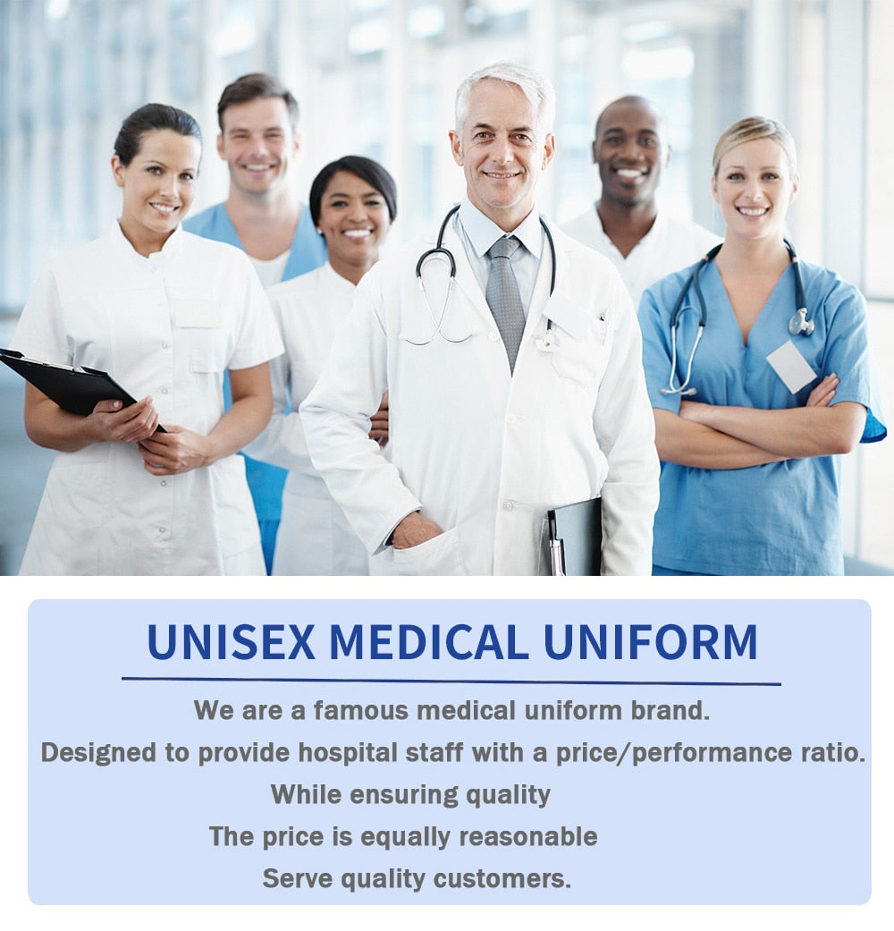 Scrubs Set Uniform Long Sleeved Medical Hospital Veterinary Nurse Uniforms-Scrub set-Top Super Deals-Free Item Online