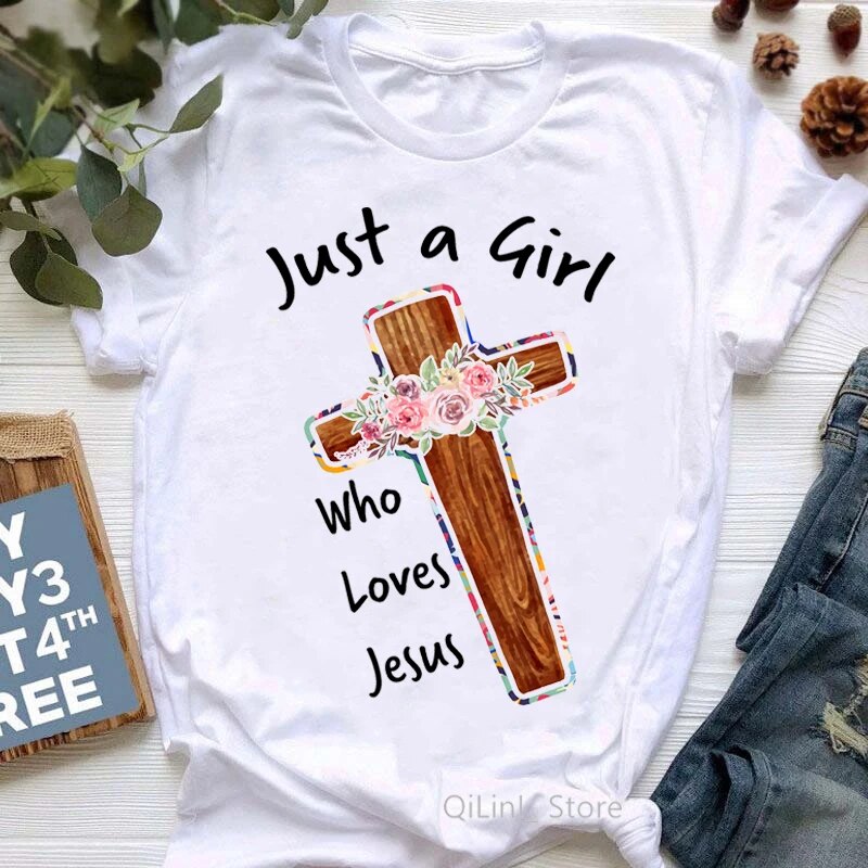 All My Hope Is In Jesus Graphic Print T-Shirt Women