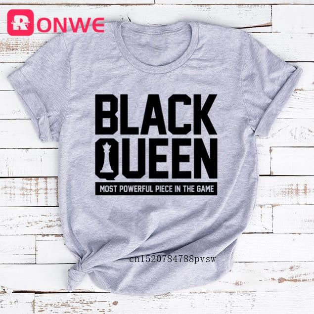 African Lady Women Tee Black Girl History Month T-shirt Melanin Top-tee shirt-Top Super Deals-P6028f-grey-M-Free Item Online