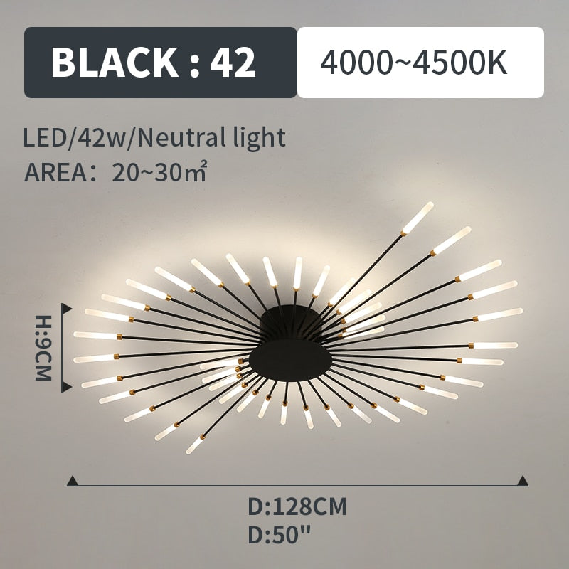 Hot sale fireworks led Chandelier For Living Room Bedroom Home chandelier Modern Led Ceiling Chandelier Lamp Lighting chandelier