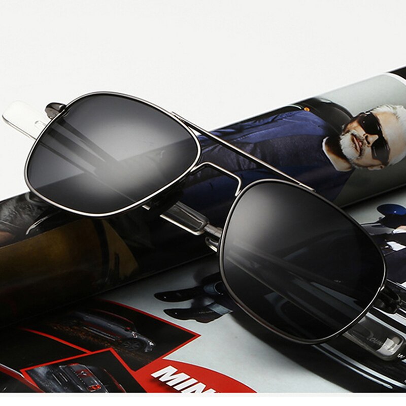 Fashion Black American Army MILITARY Polarized Pilot Sunglasses Mens Brand American Optical Polarized Sun Glasses Oculos De Sol