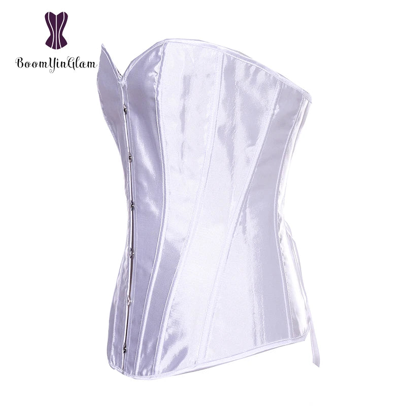 Plus Size Satin Body Shaperwear Women Sexy Corsets And Bustiers