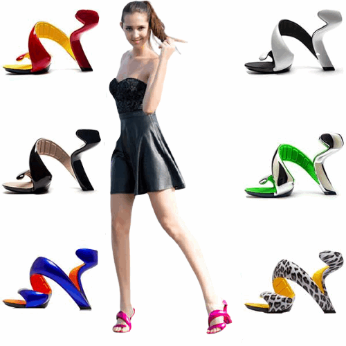 Airy S- Shaped Soleless High Heels Peep Toe Sandals Women Gladiator Fashion Summer Ladies Nightclub Sexy Shoes