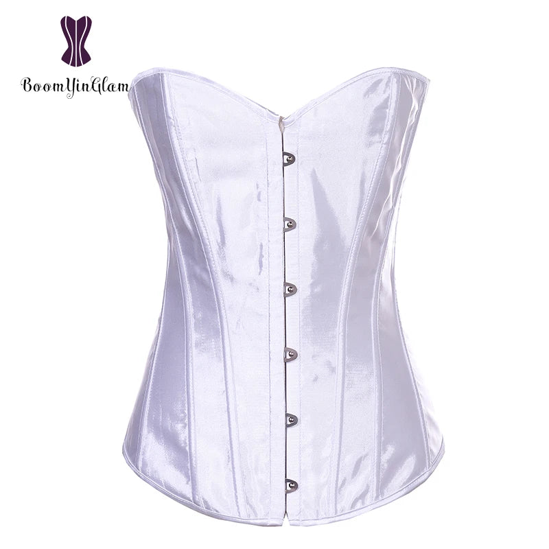 Plus Size Satin Body Shaperwear Women Sexy Corsets And Bustiers