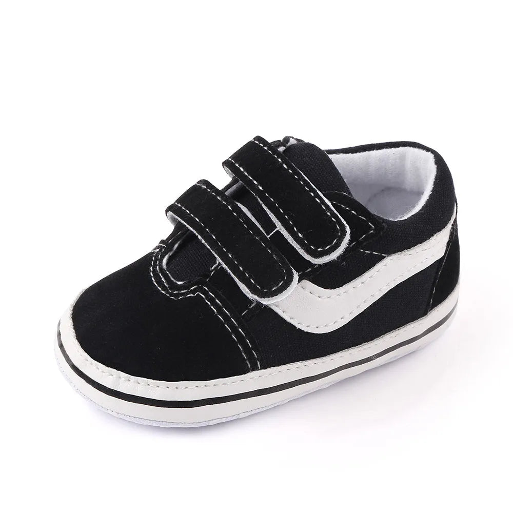 Newborn Baby Boys Shoes Pre-Walker Soft Sole Pram Shoes Canvas Sneakers Trainers