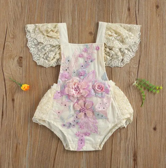 Summer Newborn Baby Girls Crochet Lace Romper Toddler Playsuit Jumpsuit