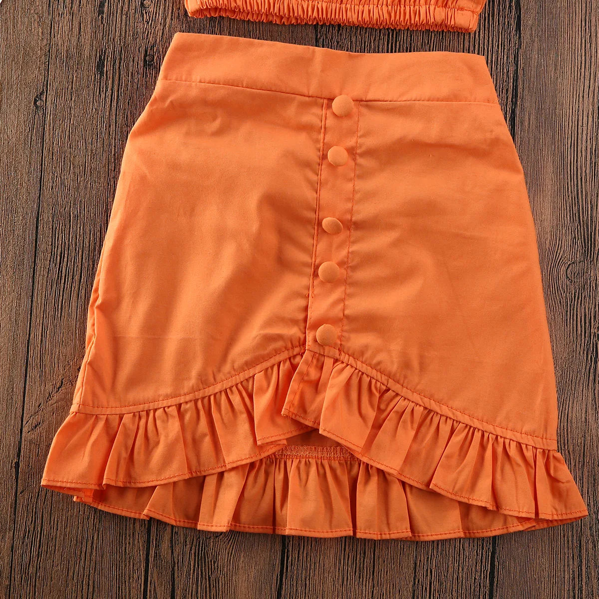 Orange Girls Sleeveless Summer Dress