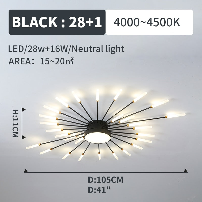 Hot sale fireworks led Chandelier For Living Room Bedroom Home chandelier Modern Led Ceiling Chandelier Lamp Lighting chandelier