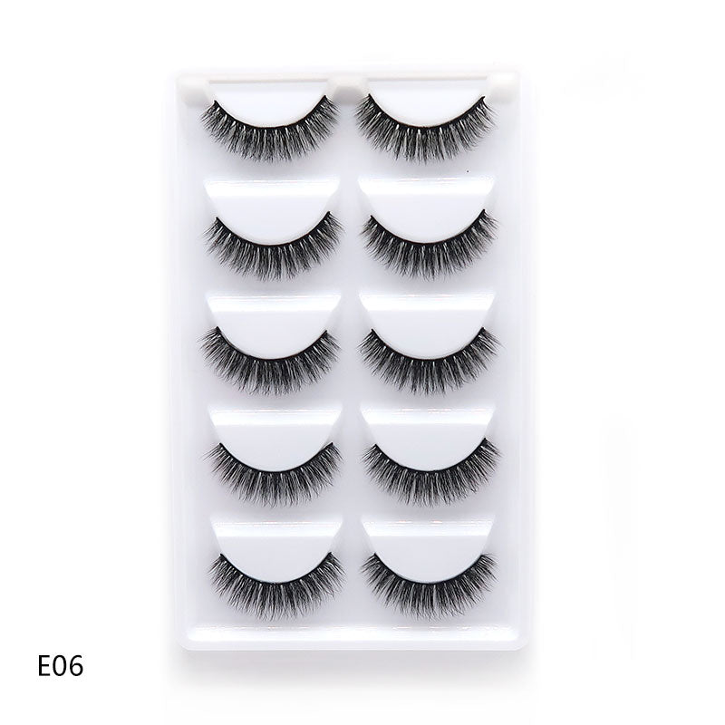 New Full 5 Pairs one box 3D Mink Hair False Eyelashes Natural Thick Long Eye Lashes Wispy Makeup Beauty Extension Tools H13