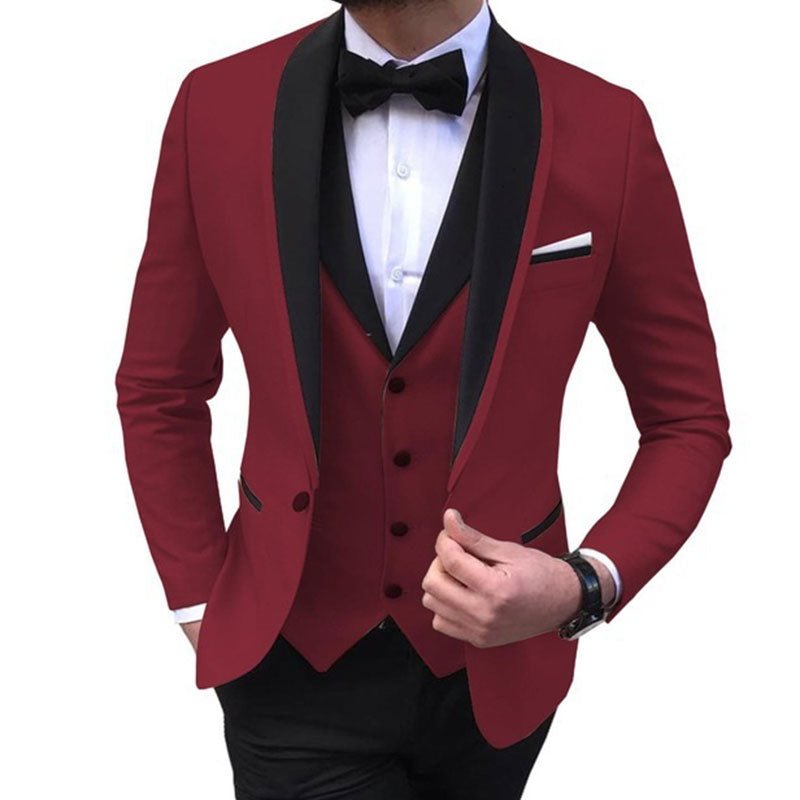 New Wedding Evening Dress 3Pieces Jacket+Pants+Vest Men Suit Set Fashion Slim Fit Party Casual Male Blazer Luxury Homme Costume