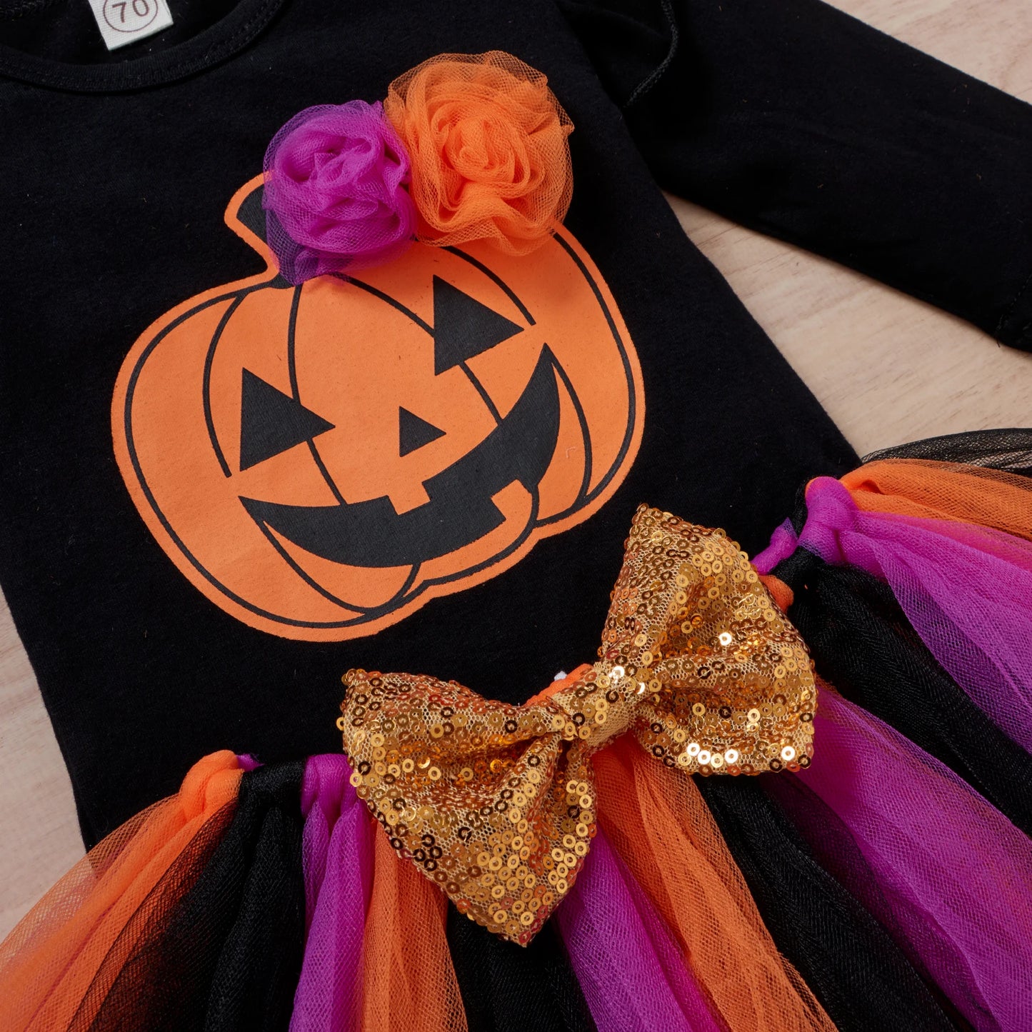 Infant Baby Girls Halloween Clothes Sets Pumpkin Tutu Skirts Bow Headband 3pcs