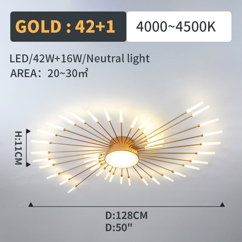 Hot sale fireworks led Chandelier For Living Room Bedroom Home chandelier Modern Led Ceiling Chandelier Lamp Lighting chandelier