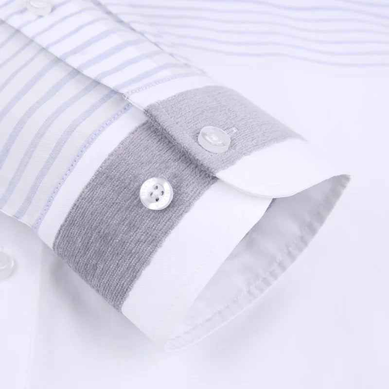 Men's Non Iron Plaid Checkered Striped Shirt Long Sleeve Standard-fit Business Casual Cotton Gingham Easy-care Shirts