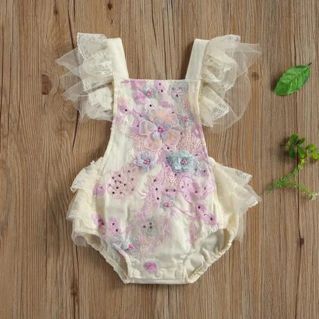 Summer Newborn Baby Girls Crochet Lace Romper Toddler Playsuit Jumpsuit