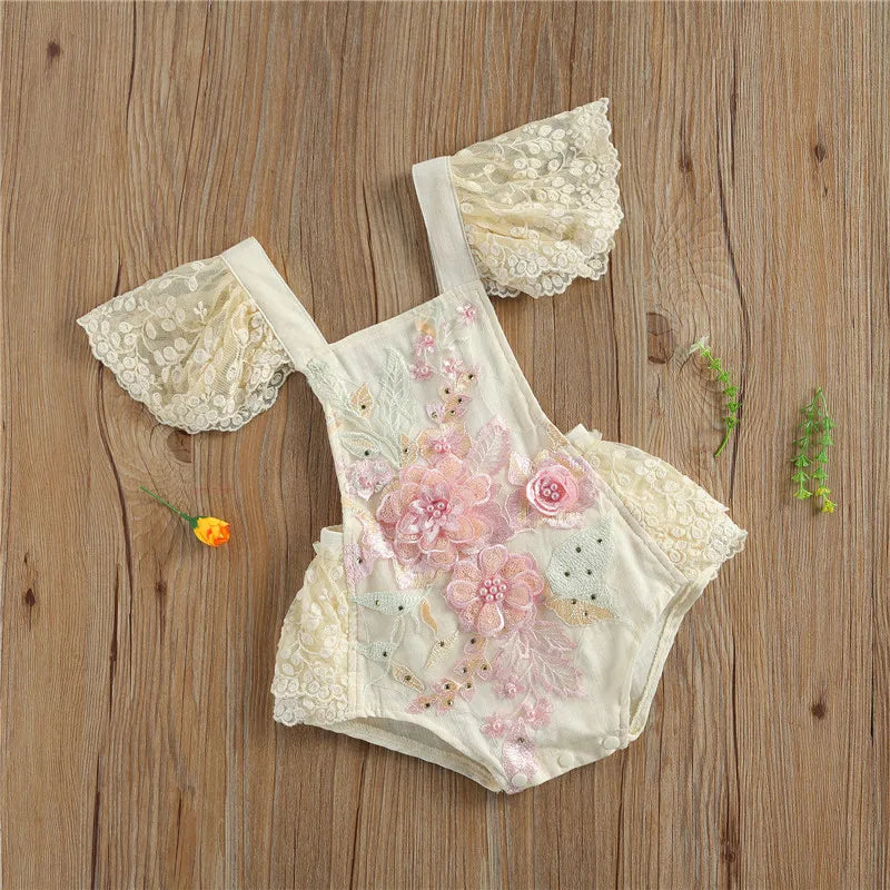 Summer Newborn Baby Girls Crochet Lace Romper Toddler Playsuit Jumpsuit