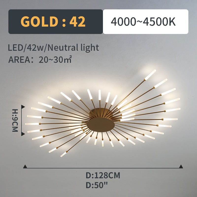 Hot sale fireworks led Chandelier For Living Room Bedroom Home chandelier Modern Led Ceiling Chandelier Lamp Lighting chandelier