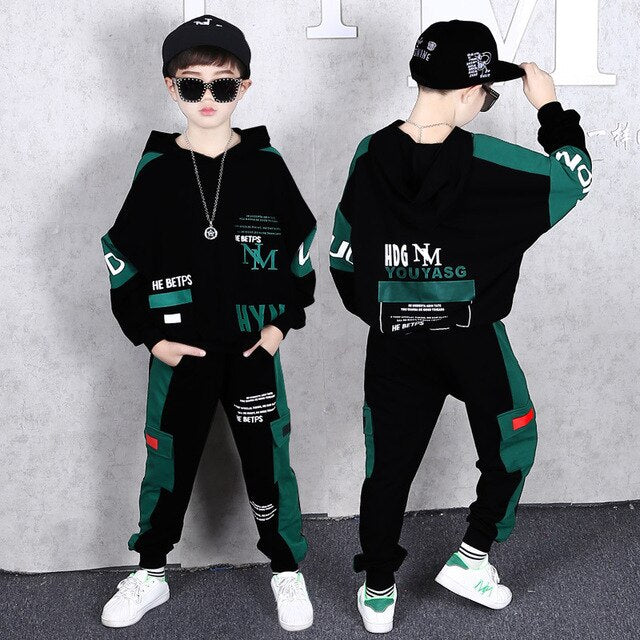 High Quality Boys Clothing Set Spring Autumn Kids Clothes Baby Boy Sports Suit Children Student Hip Hop Hoodie Pants Streetwear