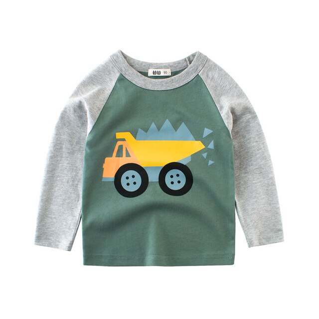 Kids Clothing T shirts Print Girls Boys Cotton Children Dinosaur shirt Baby Toddler Tops Cartoon Full  Long Sleeves  Clothes