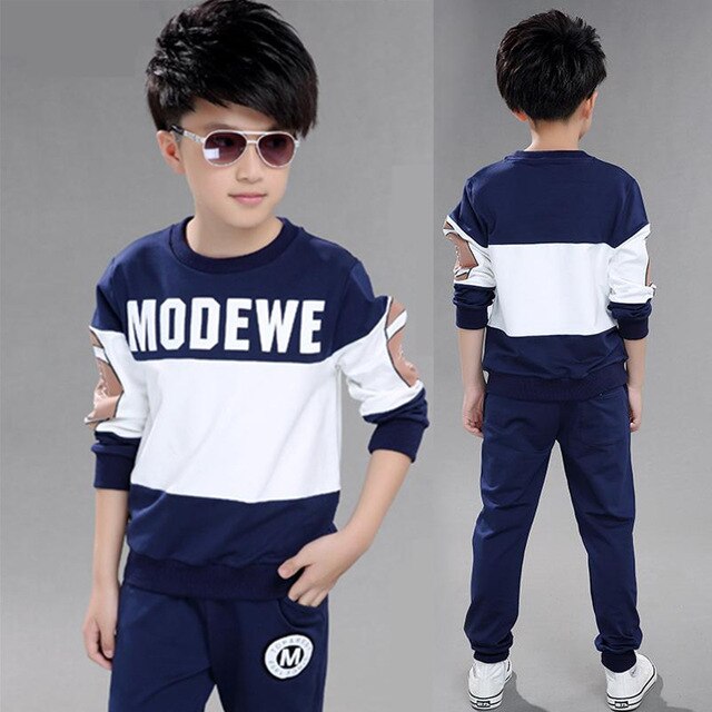 Kids Sport Clothing Sets Boys Tracksuit Autumn Spring Children Tops Pants 2Pcs Outfit Teenager Boys Clothes 5 6 8 9 10 12 Years