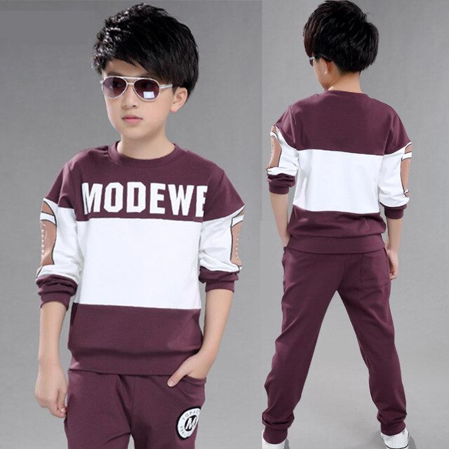 Kids Sport Clothing Sets Boys Tracksuit Autumn Spring Children Tops Pants 2Pcs Outfit Teenager Boys Clothes 5 6 8 9 10 12 Years