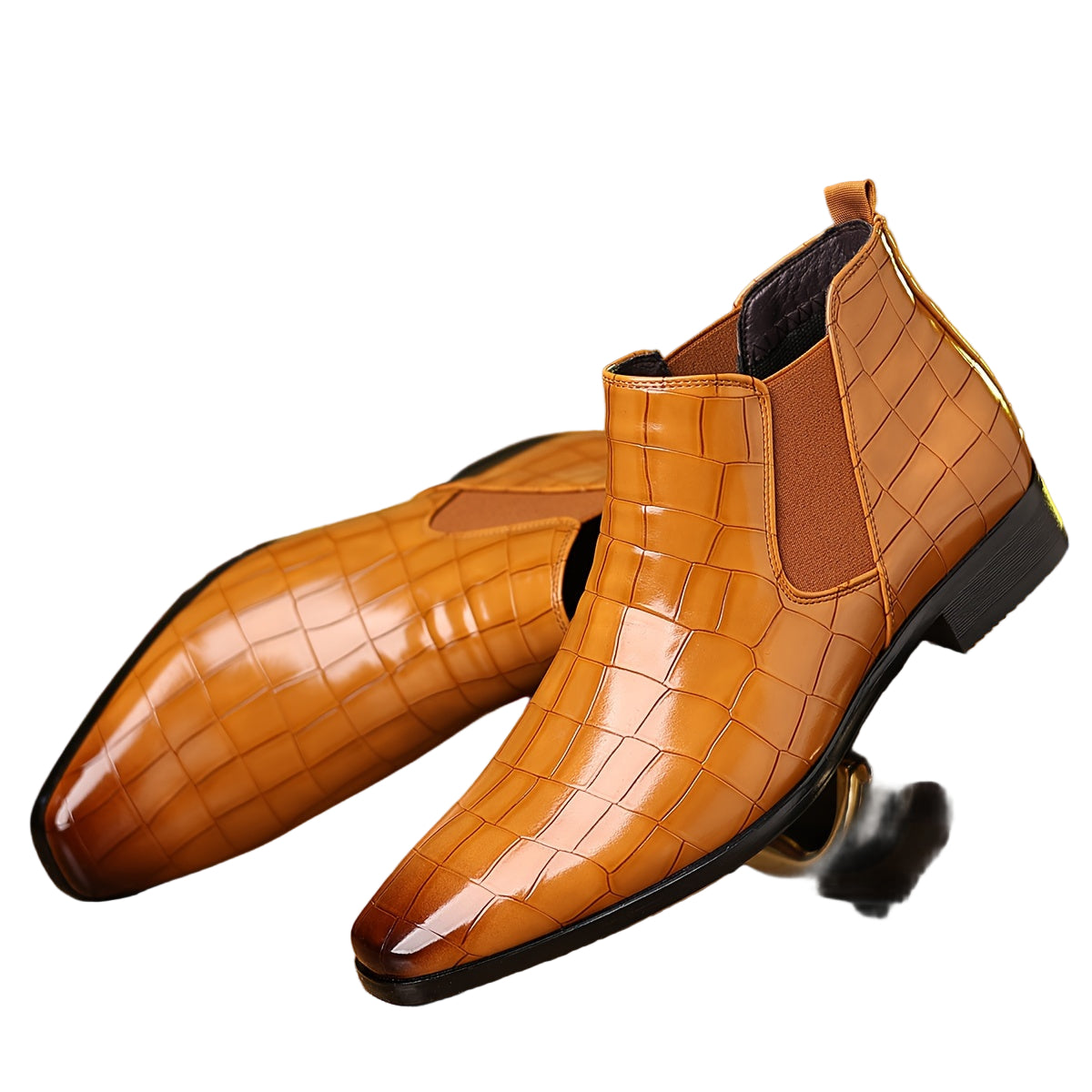Men's Slip-On Checkered Boots