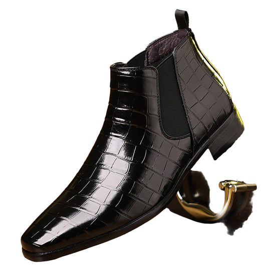 Men's Slip-On Checkered Boots