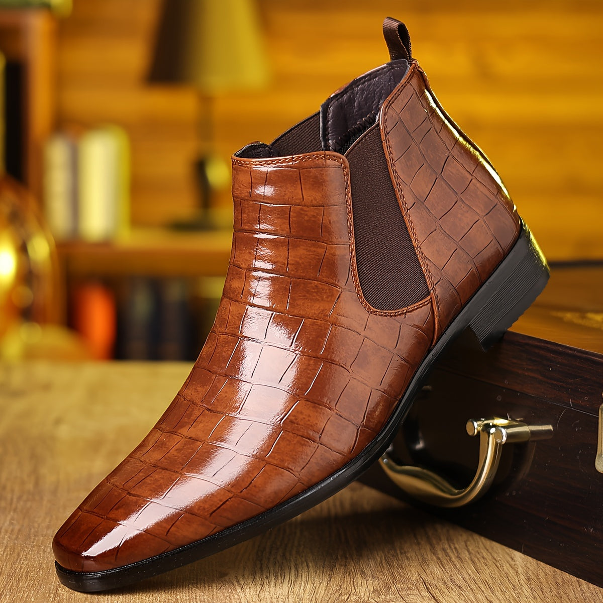 Men's Slip-On Checkered Boots