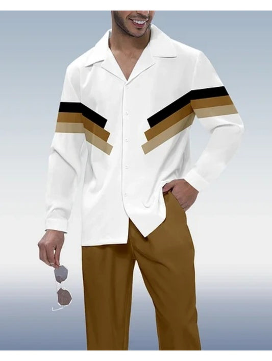 Men's casual shirt with long sleeves and pants