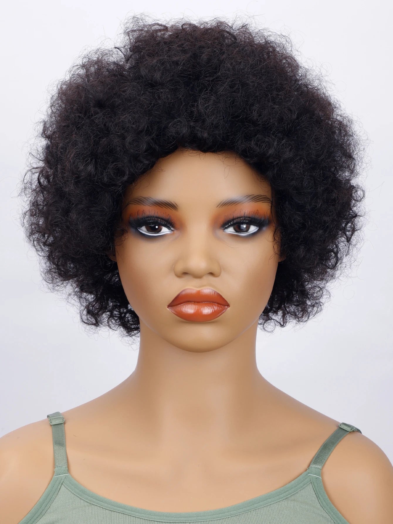 Afro Kinky Curly Human Hair Short Wigs for Women Fluffy Machine Made Wig Human Hair Pixie Cut Natural Looking