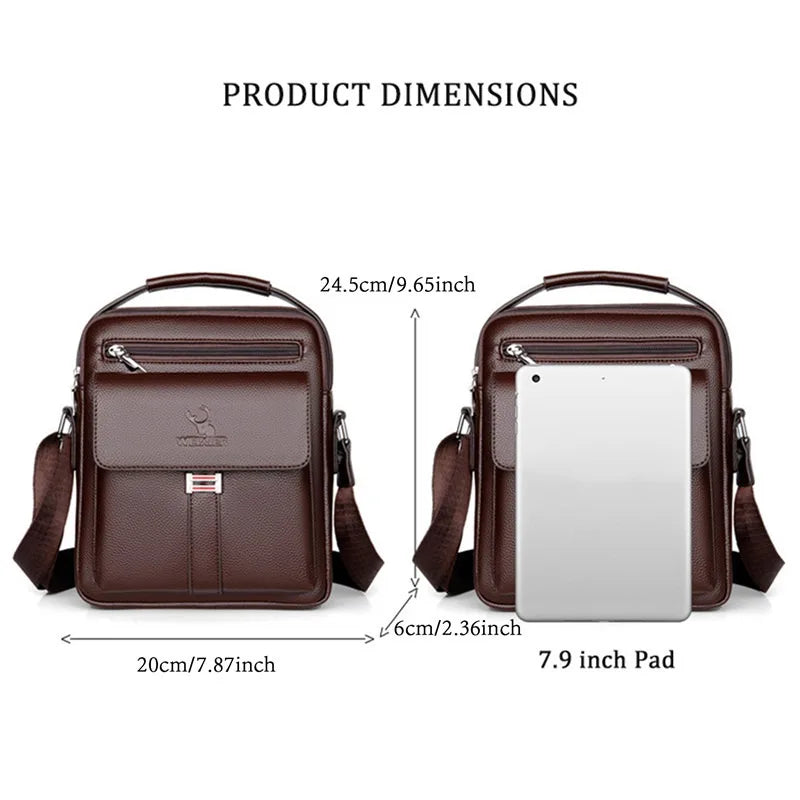 Men's Genuine Leather Crossbody Shoulder Bags High quality Tote Fashion Business Man Messenger Bag Leather Bags fanny pack