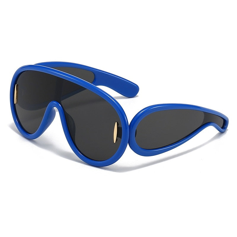 NEW Punk Sunglasses Women Men Hip Hop One Piece Luxury UV400 Unisex Shades Mirror Eyewear