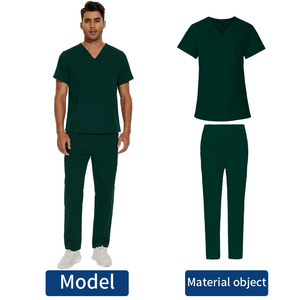 Scrubs Medical Uniform Clinic Hospital Doctor Overalls V-neck Fashion Scrub Pharmacy Nurse Clothes