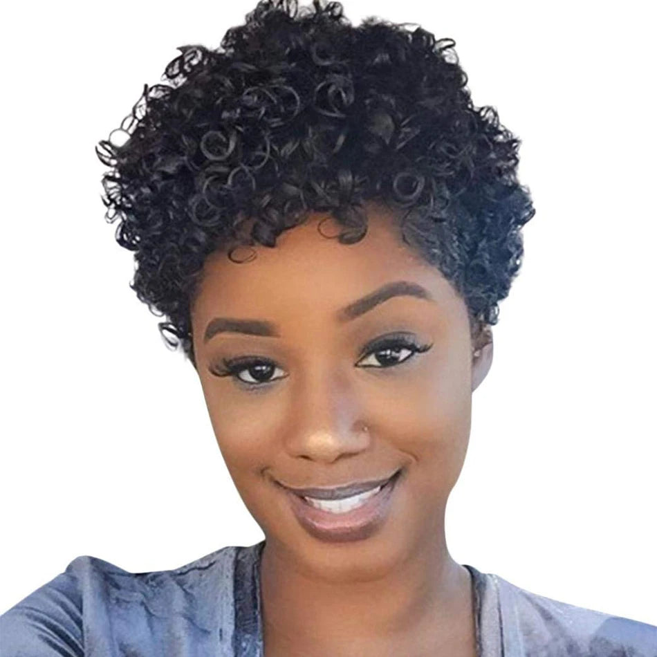 Kinky Curly Wigs Short Wigs Black Women Human Hair