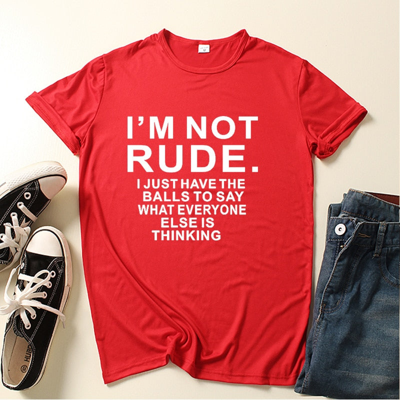 I am Not Rude Letter Print Women T Shirt Short Sleeve O Neck Loose Women Tshirt Ladies Tee Shirt Tops Cloth