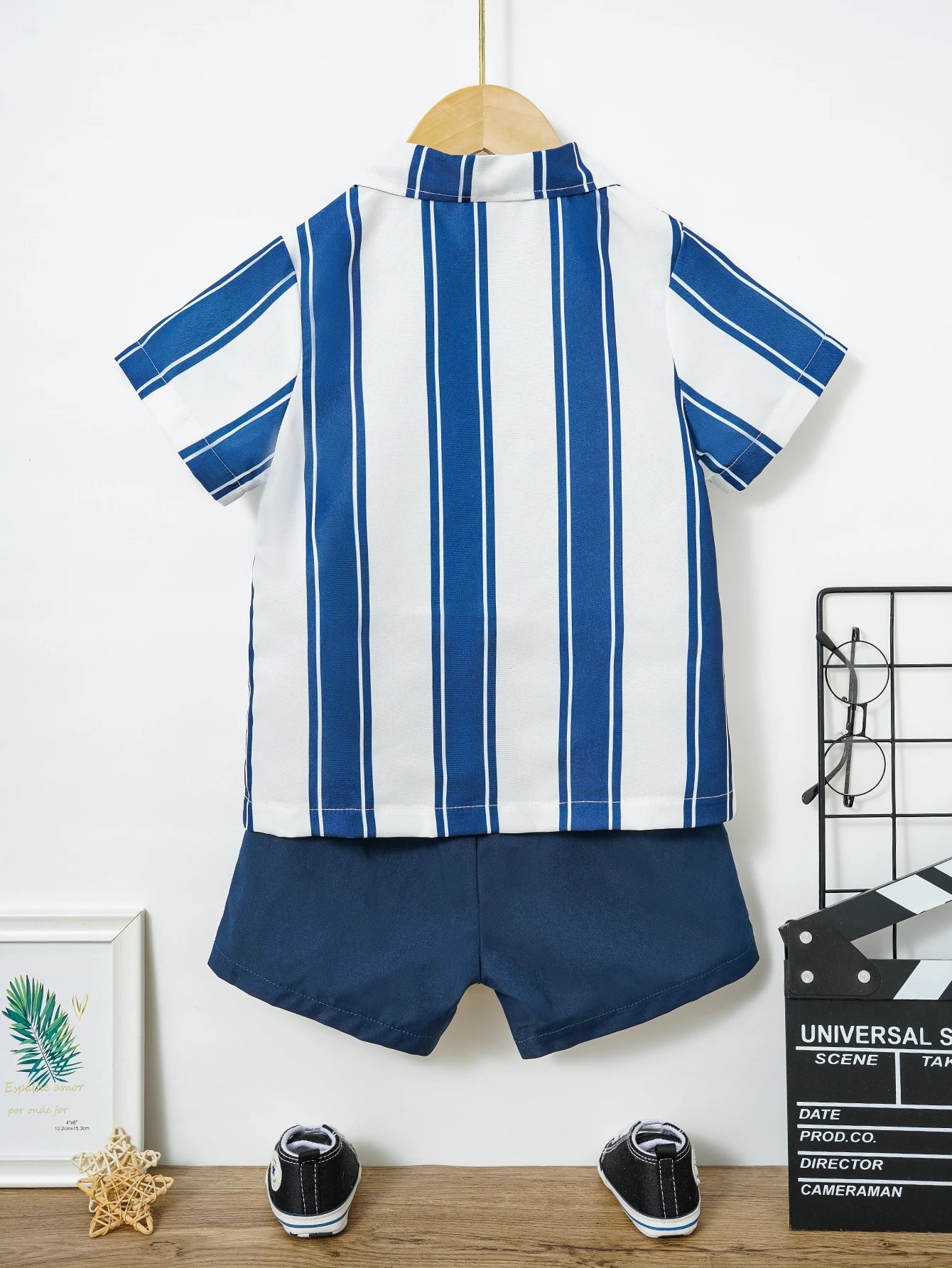 Boys Summer Polo Striped Tshirt Shorts Sets Boy Tshirt Pants Clothes