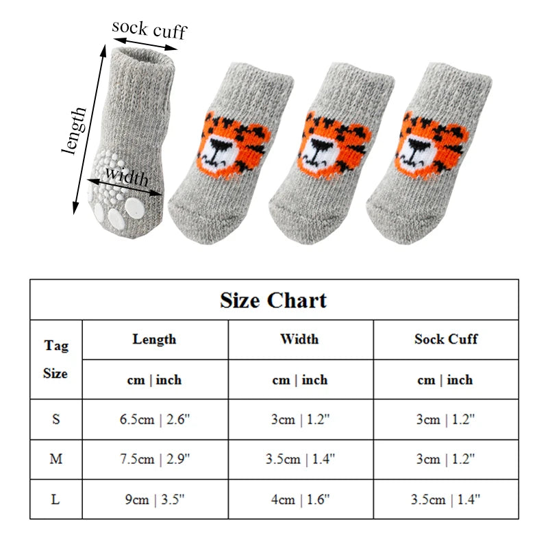 Wholesale Elastic Warm Pet Socks Cute Non-slip Printed Socks for Small Dogs Chihuahua Socks Puppy French BulldogDog Shoes