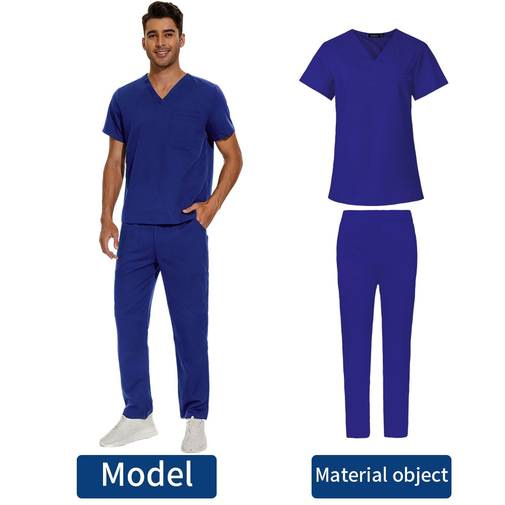 Scrubs Medical Uniform Clinic Hospital Doctor Overalls V-neck Fashion Scrub Pharmacy Nurse Clothes