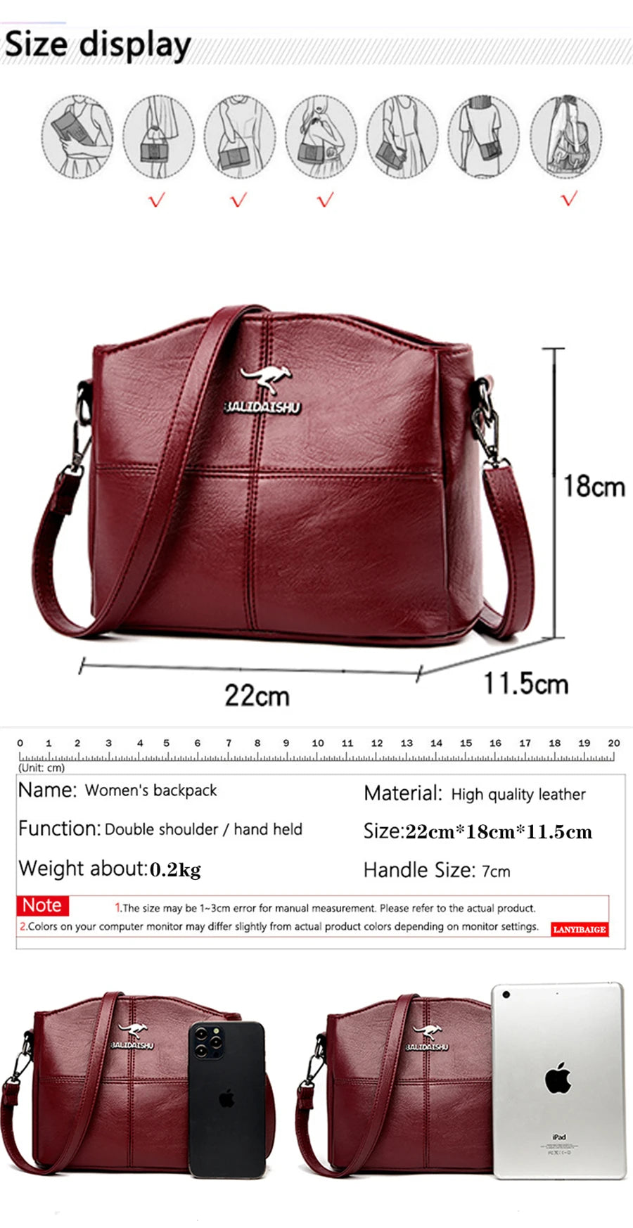 Fashion Female High Quality Soft Leather Bag Ladies Handbags 2023 Women Shoulder Bag Small Crossbody Bags for Women Sac A Main