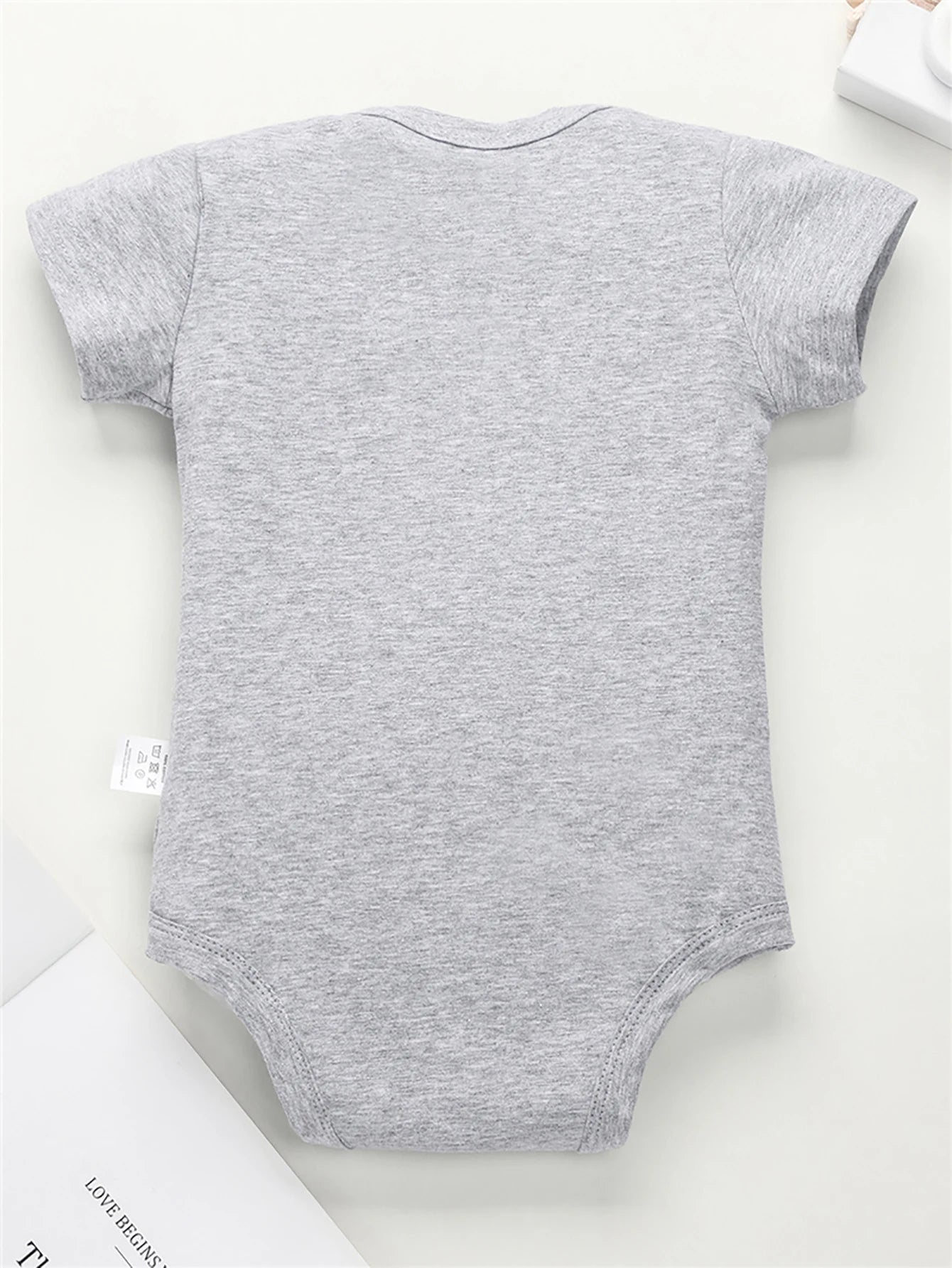 Summer Baby Onesie Funny Text Print Cute Newborn Boy Girl Clothes Pajamas Cotton Short Sleeve Crew Neck Home Toddler Romper