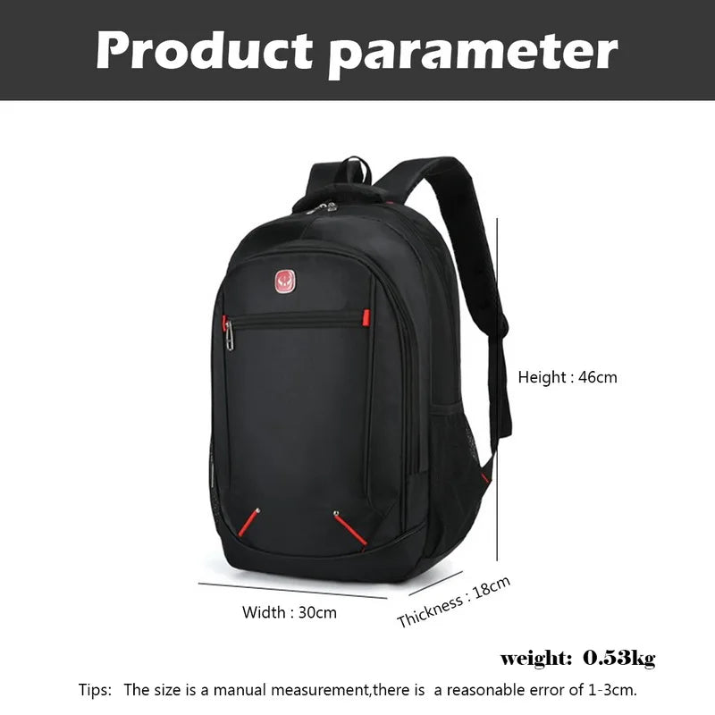 Large-capacity Student School Bag Casual Solid Color Backpack Material Oxford Men New Backpack Multi-functional  Simple Bag