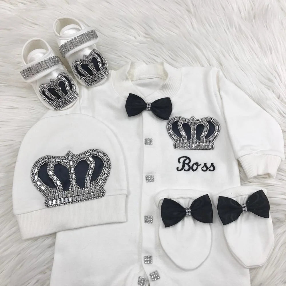 Newborn Baby Boy Outfits Set Cotton Shirt Pants Mittens Receiving Blanket-baby clothing-Top Super Deals-design 029-newborn size 52-Free Item Online