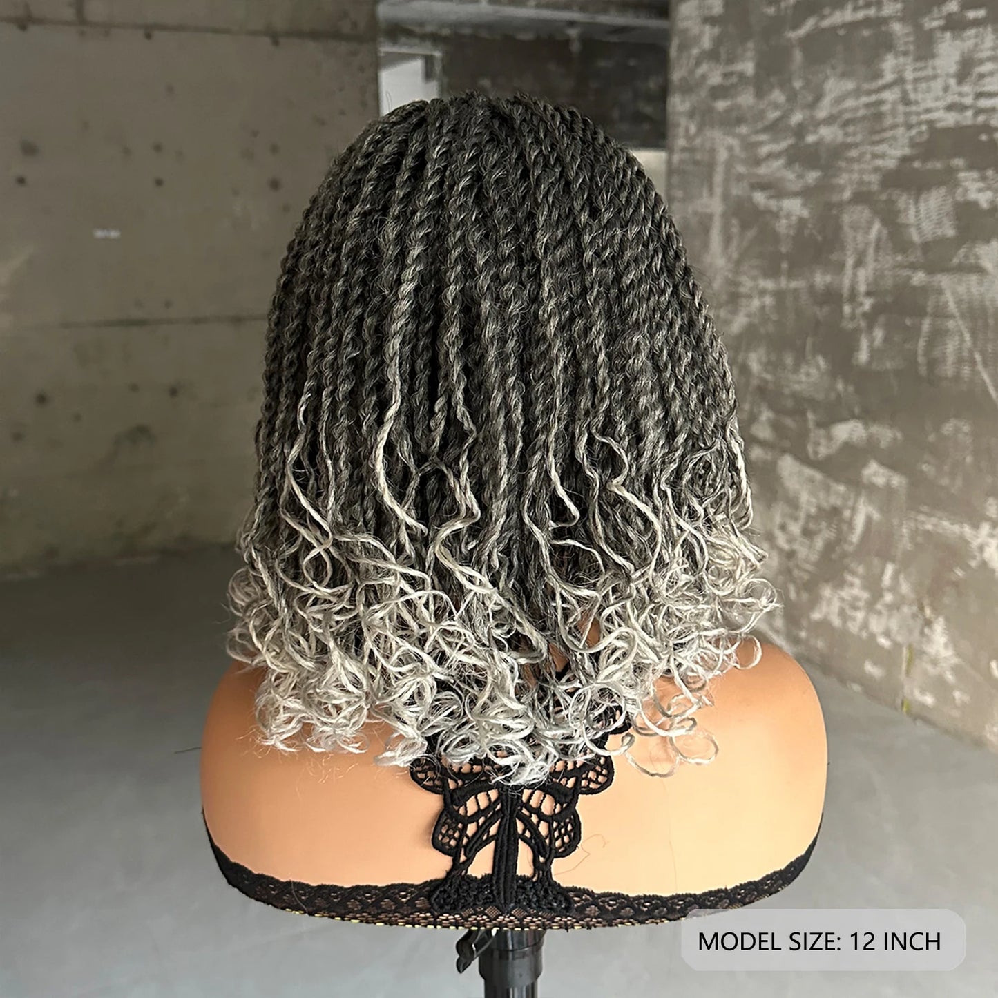 12Inch Short Synthetic Braided Wigs For Black Women Heat Resistant Crochet Box Braided Bob Wig African Braiding Hair Wig Bob