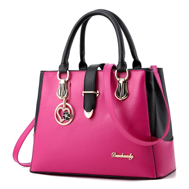 Fashion Women Bag Pu Leather Luxury Totes Famous Design Ladies Shoulder Large Capacity Purse Handbag In Black